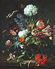 Jan Davidsz De Heem Canvas Paintings - Vase of Flowers